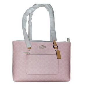 Coach Station Tote Bag in Signature Canvas Powder Pink New CEA21 PRICE FIRM